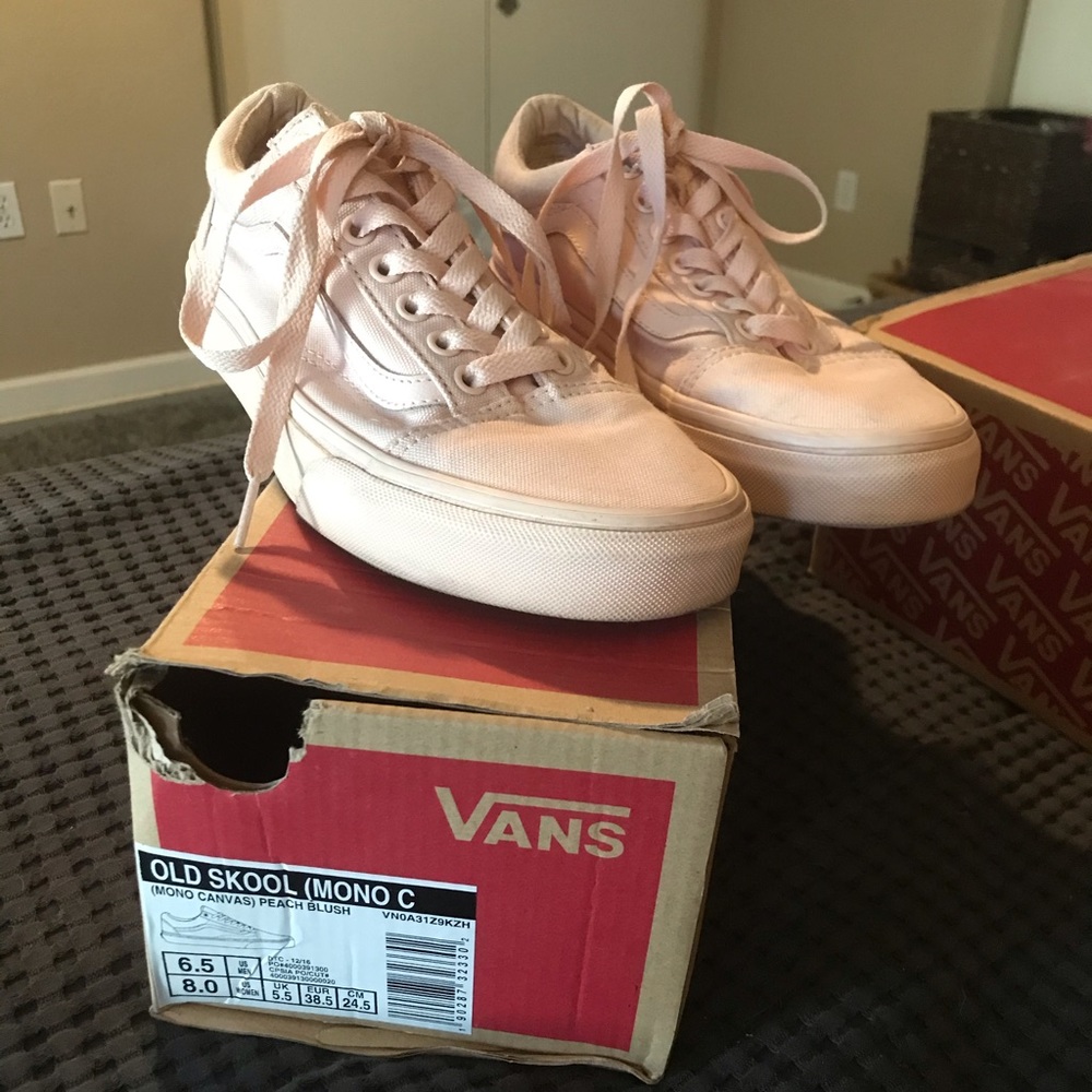 Old skool vans- monochromatic pink blush